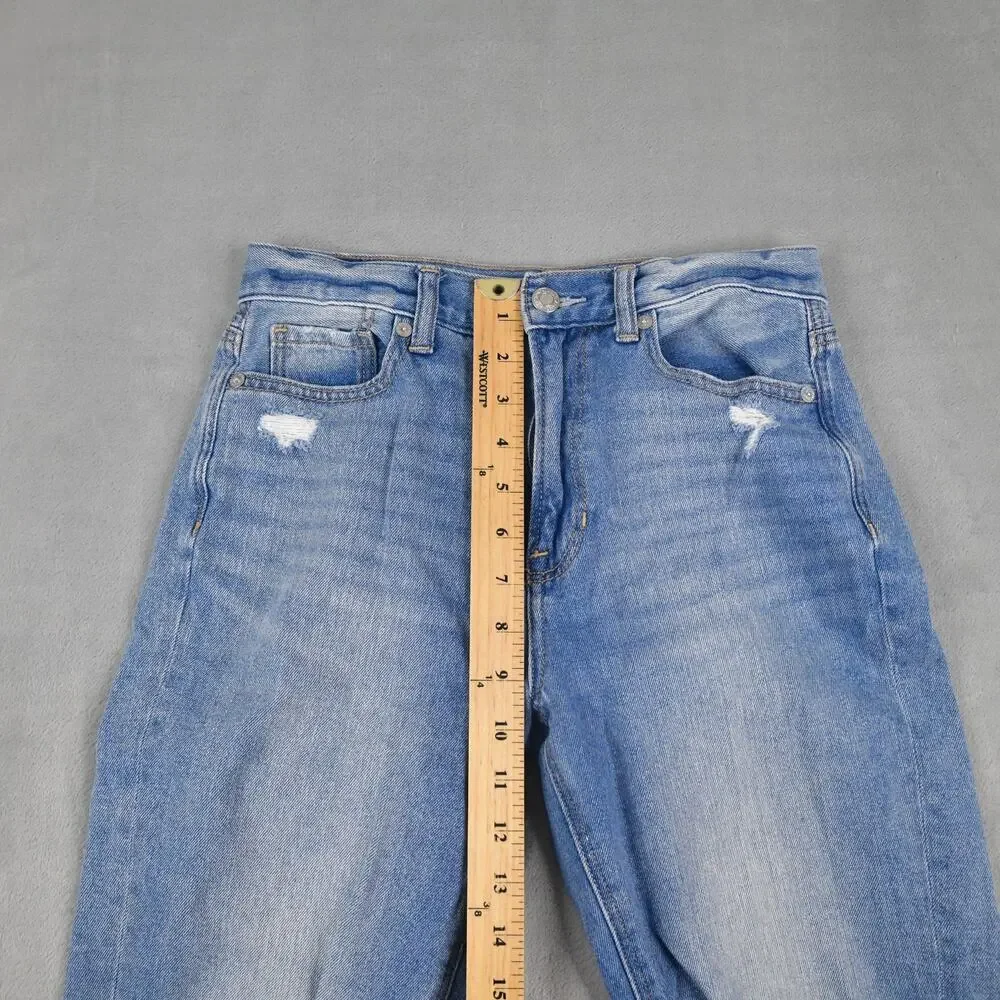 American Eagle Jeans Womens 0 (26x26) Mom Jeans Distressed Casaul Blue Denim